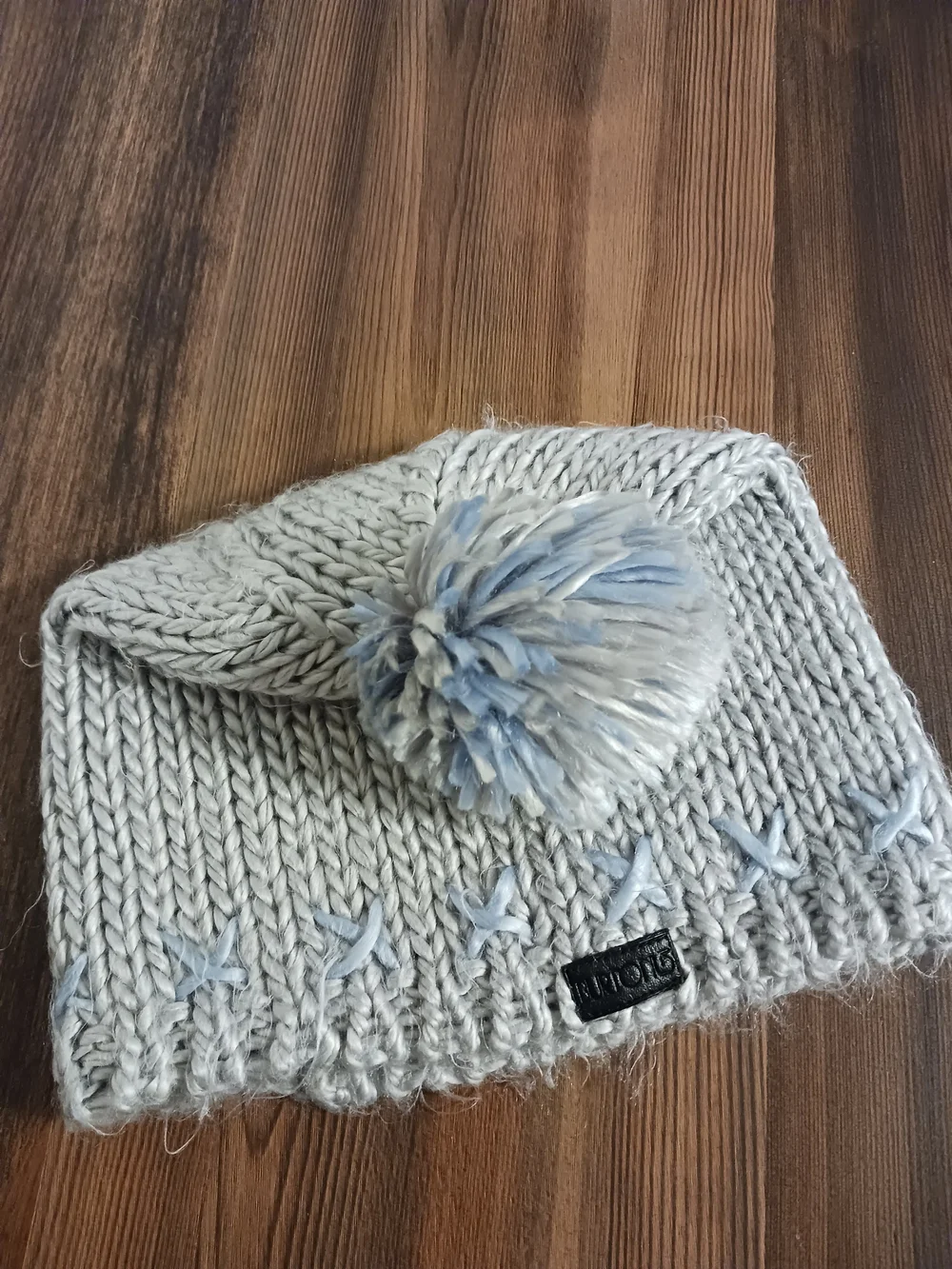 Burton Light Gray Knit Pom Beanie